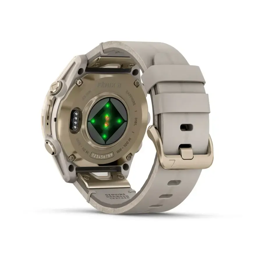 Смарт-годинник Garmin fenix 8 AMOLED 43 mm Sapphire, Mist Grey/Soft Gold with QuickFit Leather Strap 20 mm Limestone (010-02903-40)