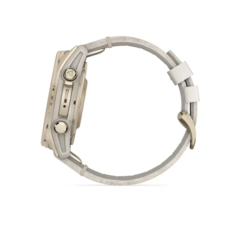 Смарт-годинник Garmin fenix 8 AMOLED 43 mm Sapphire, Mist Grey/Soft Gold with QuickFit Leather Strap 20 mm Limestone (010-02903-40)