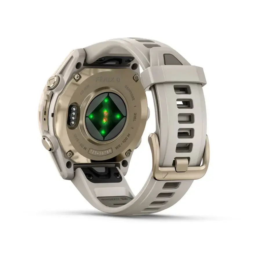 Смарт-часы Garmin fenix 8 AMOLED 43 mm Sapphire, Soft Gold with Fog Gray/Dark Sandstone Silicone Band (010-02903-10/11)