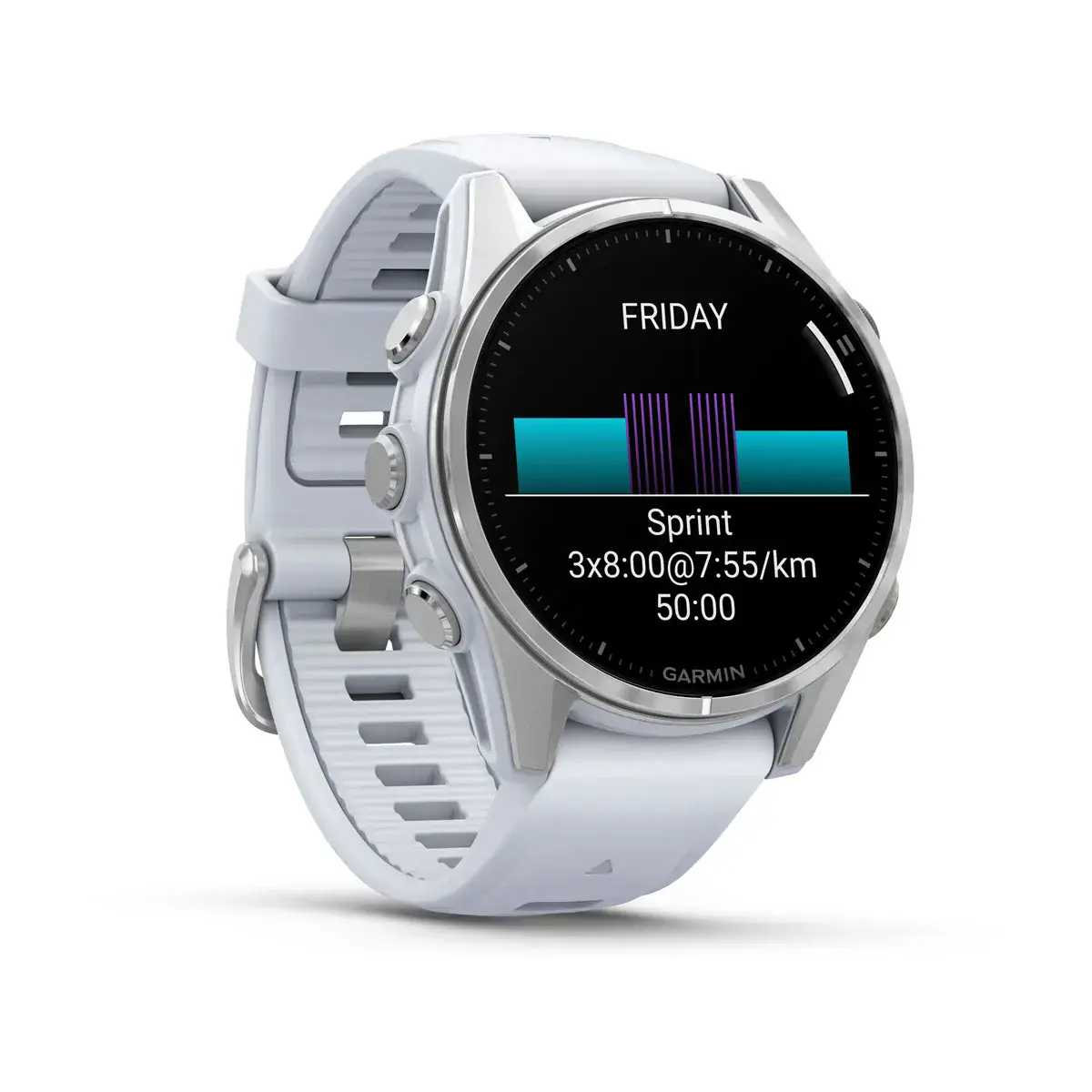 Смарт-годинник Garmin fenix 8 AMOLED 43 mm Silver with Whitestone Silicone Band (010-02903-00)