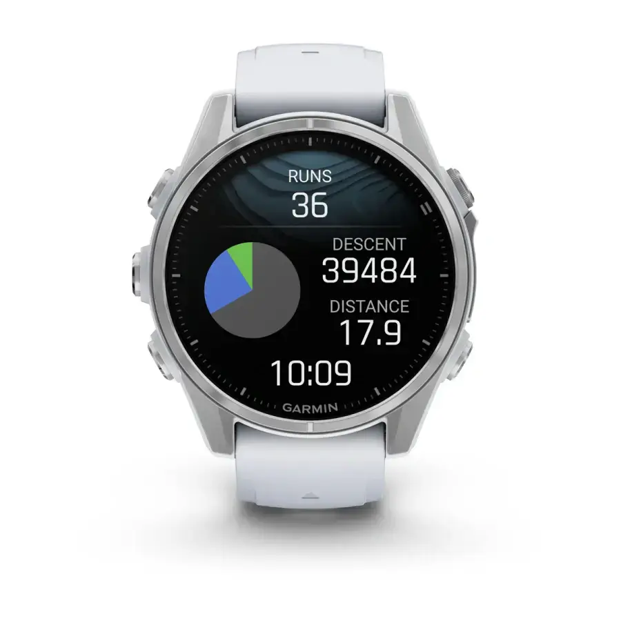Смарт-годинник Garmin fenix 8 AMOLED 43 mm Silver with Whitestone Silicone Band (010-02903-00)