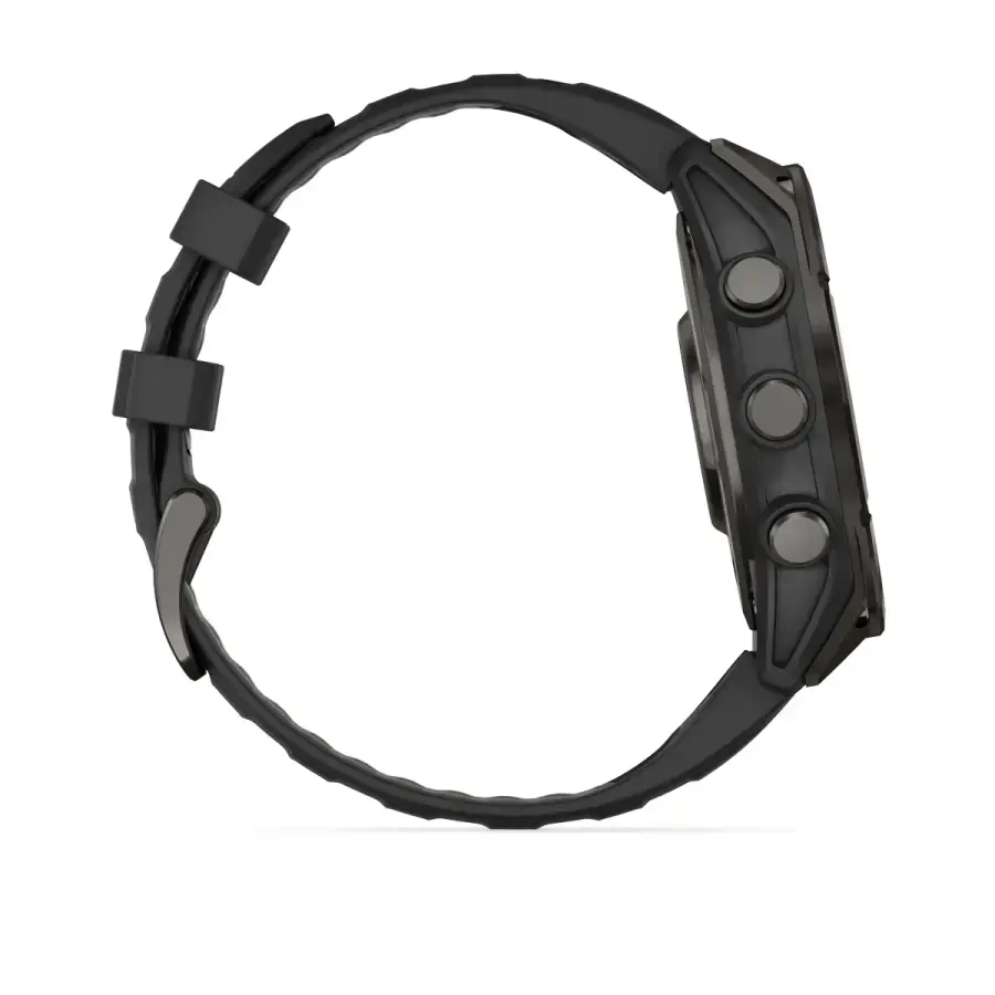Смарт-годинник Garmin fenix 8 AMOLED 47 mm Sapphire, Carbon Gray DLC Titanium with Black/Pebble Gray Silicone Band (010-02904-20/21)
