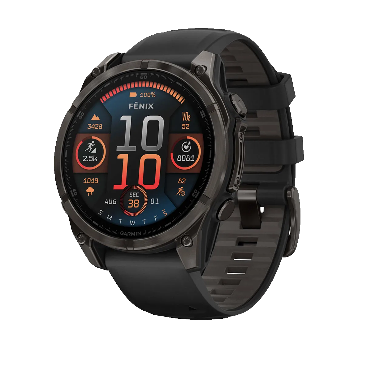 Смарт-часы Garmin fenix 8 AMOLED 47 mm Sapphire, Carbon Gray DLC Titanium with Black/Pebble Gray Silicone Band (010-02904-20/21)