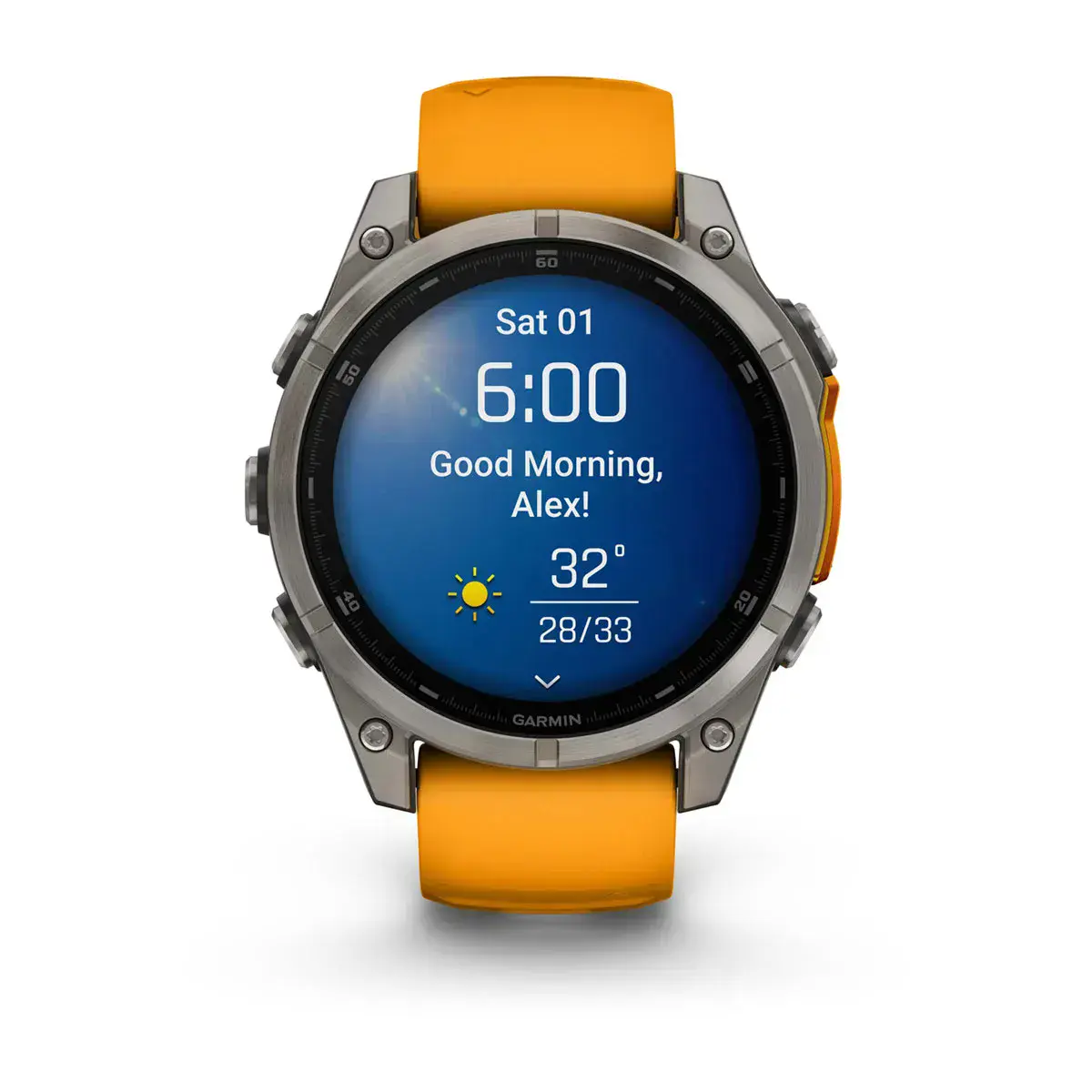 Смарт-годинник Garmin fenix 8 AMOLED 47 mm Sapphire, Titanium with Spark Orange/Graphite Silicone Band (010-02904-10/11)