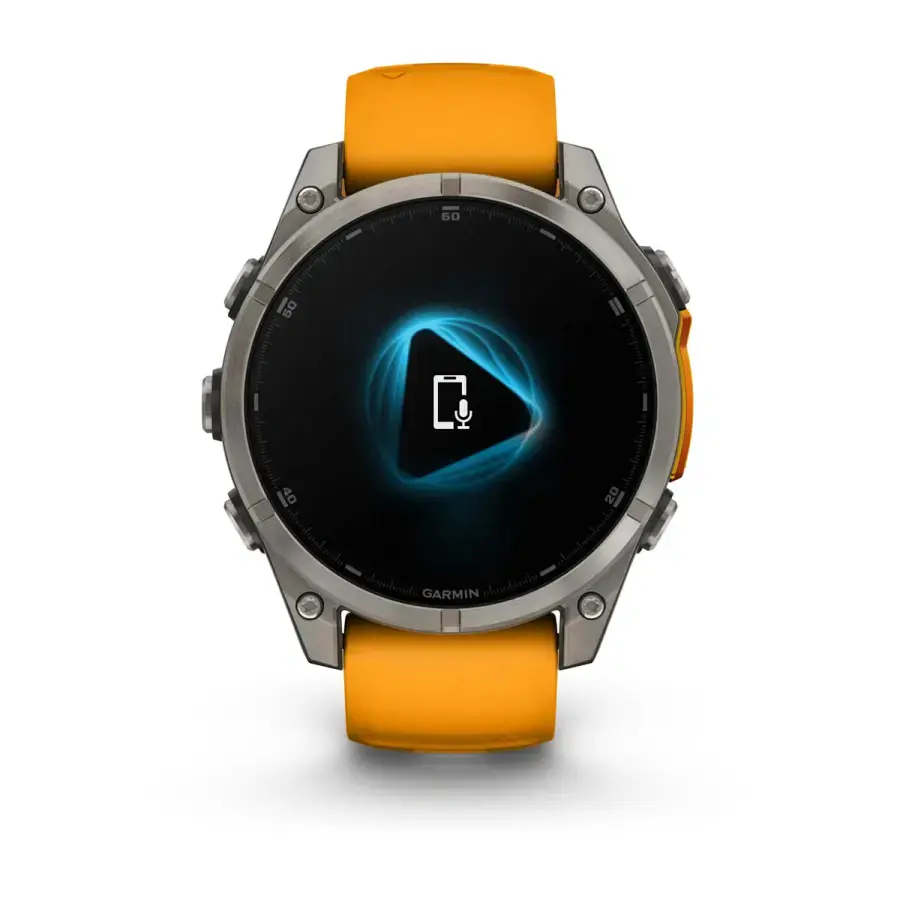 Смарт-часы Garmin fenix 8 AMOLED 47 mm Sapphire, Titanium with Spark Orange/Graphite Silicone Band (010-02904-10/11)