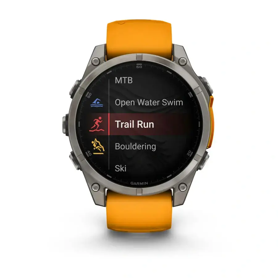 Смарт-часы Garmin fenix 8 AMOLED 47 mm Sapphire, Titanium with Spark Orange/Graphite Silicone Band (010-02904-10/11)