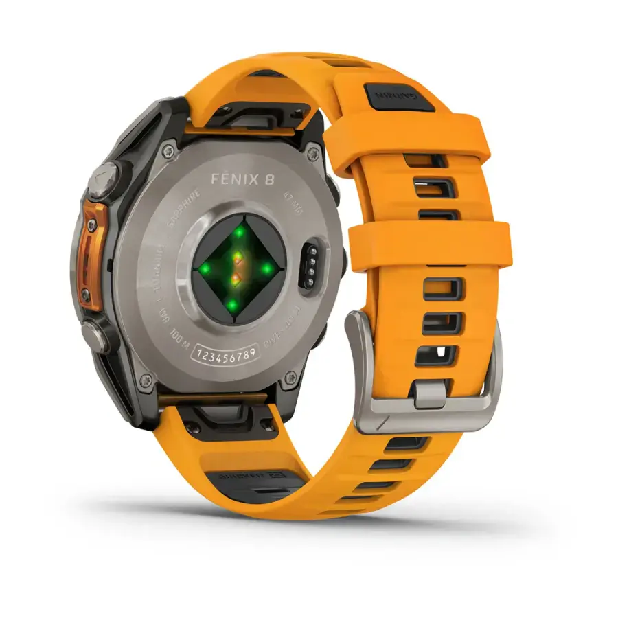 Смарт-часы Garmin fenix 8 AMOLED 47 mm Sapphire, Titanium with Spark Orange/Graphite Silicone Band (010-02904-10/11)