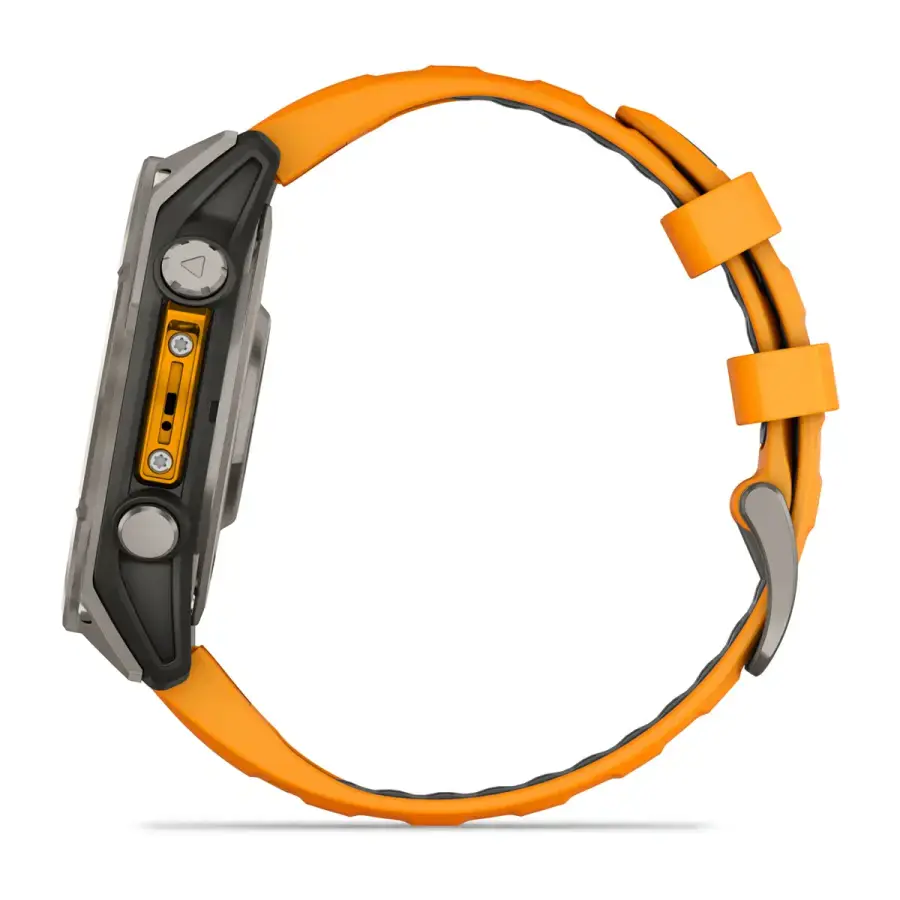 Смарт-часы Garmin fenix 8 AMOLED 47 mm Sapphire, Titanium with Spark Orange/Graphite Silicone Band (010-02904-10/11)
