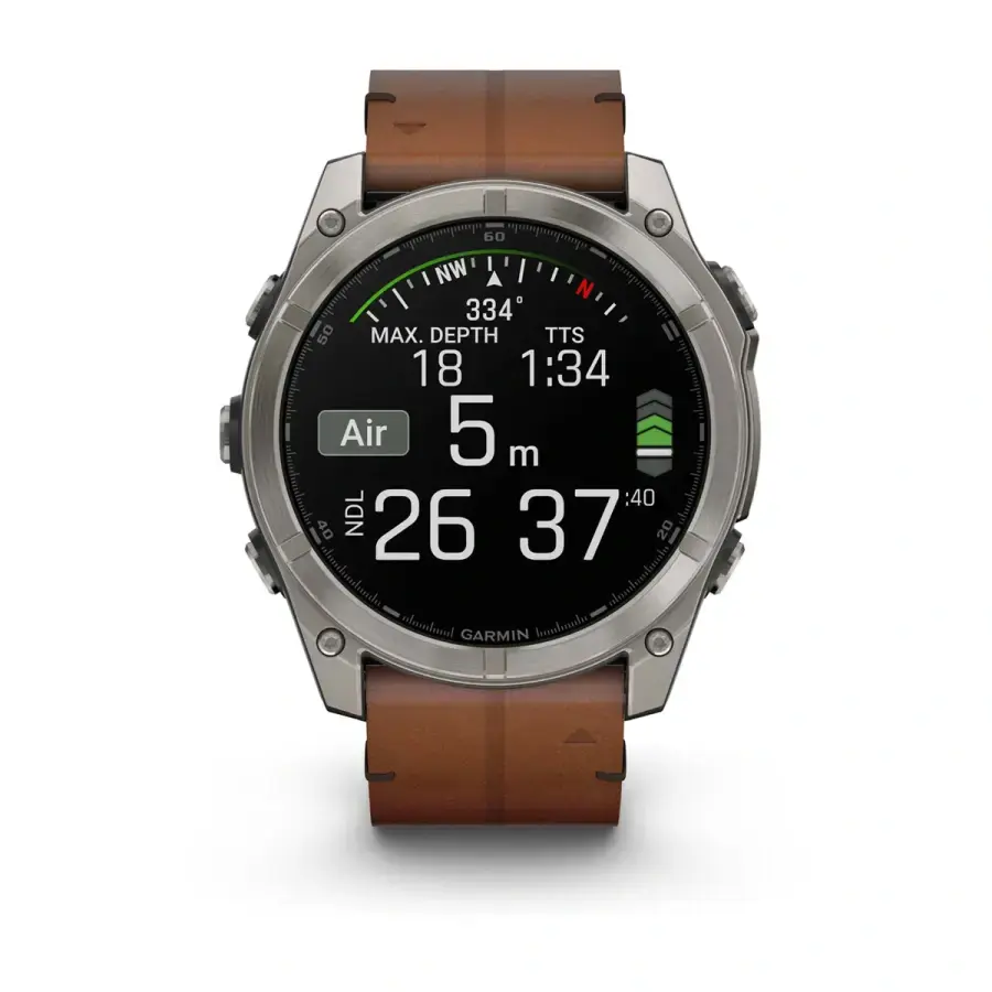 Смарт-годинник Garmin fenix 8 AMOLED 51 mm Sapphire, Graphite/Carbon Gray DLC Titanium with QuickFit leather strap 26 mm (010-02905-40)