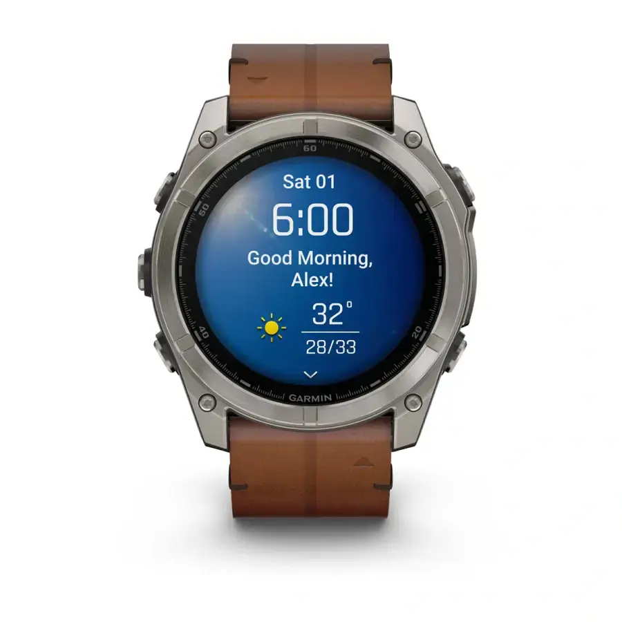 Смарт-годинник Garmin fenix 8 AMOLED 51 mm Sapphire, Graphite/Carbon Gray DLC Titanium with QuickFit leather strap 26 mm (010-02905-40)