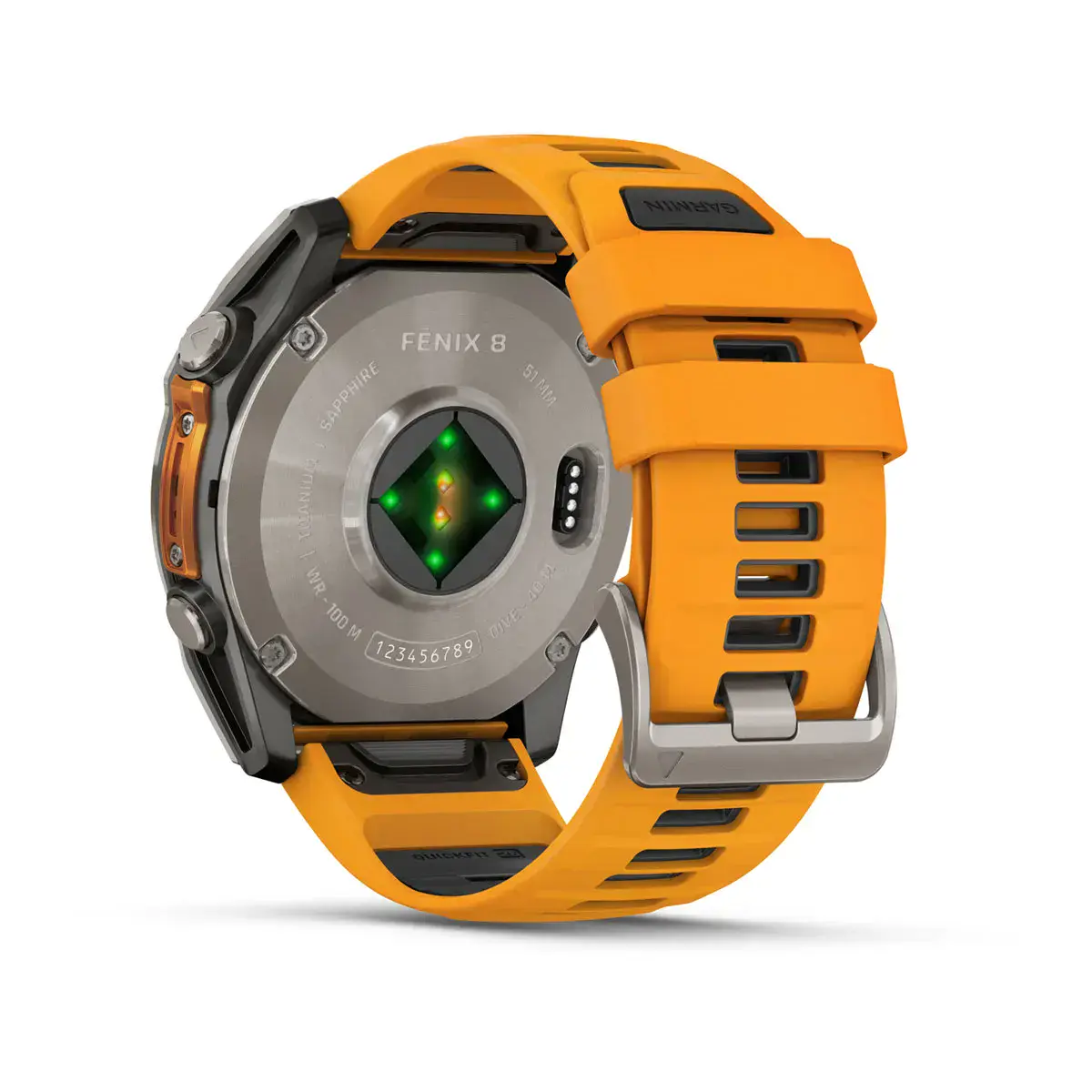 Смарт-годинник Garmin fenix 8 AMOLED 51 mm Sapphire, Titanium with Spark Orange/Graphite Silicone Band (010-02905-10/11)