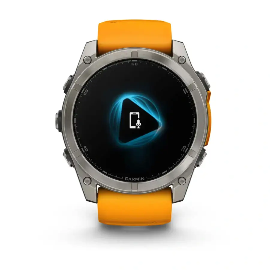 Смарт-годинник Garmin fenix 8 AMOLED 51 mm Sapphire, Titanium with Spark Orange/Graphite Silicone Band (010-02905-10/11)