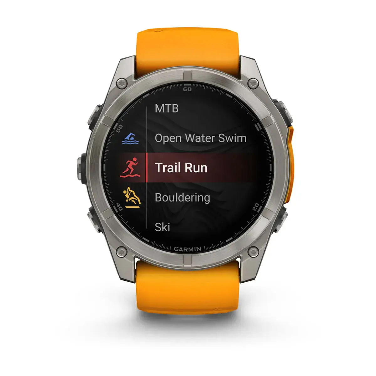 Смарт-годинник Garmin fenix 8 AMOLED 51 mm Sapphire, Titanium with Spark Orange/Graphite Silicone Band (010-02905-10/11)