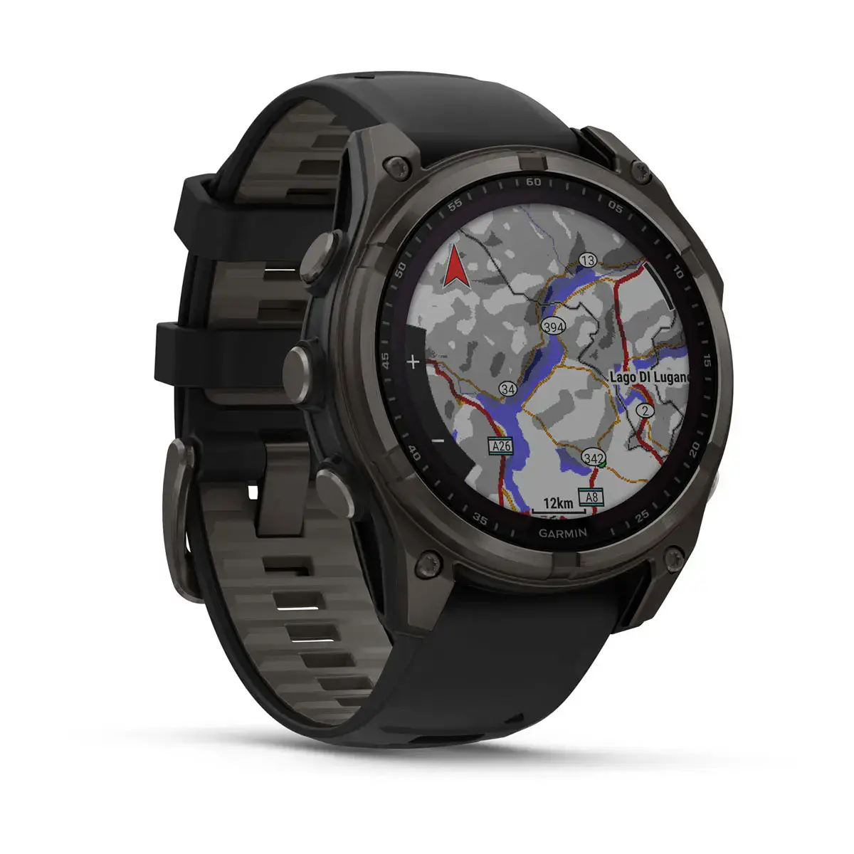 Смарт-годинник Garmin fenix 8 SOLAR 47 mm Sapphire, Carbon Gray DLC Titanium with Black/Pebble Gray Silicone Band (010-02906-10/11)