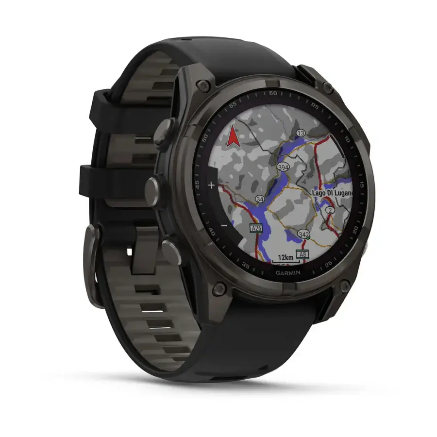 Смарт-часы Garmin fenix 8 SOLAR - 47 mm Sapphire, Carbon Gray DLC Titanium with Black/Pebble Gray Silicone Band (010-02906-10/11)