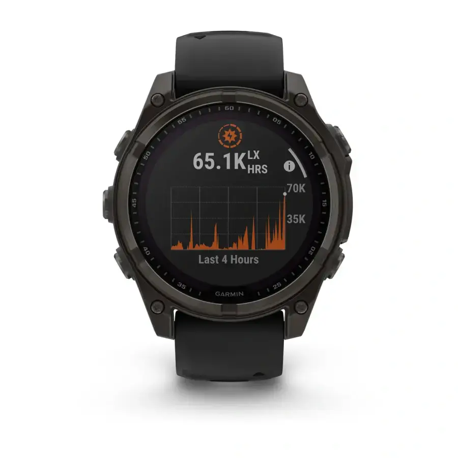 Смарт-часы Garmin fenix 8 SOLAR - 47 mm Sapphire, Carbon Gray DLC Titanium with Black/Pebble Gray Silicone Band (010-02906-10/11)