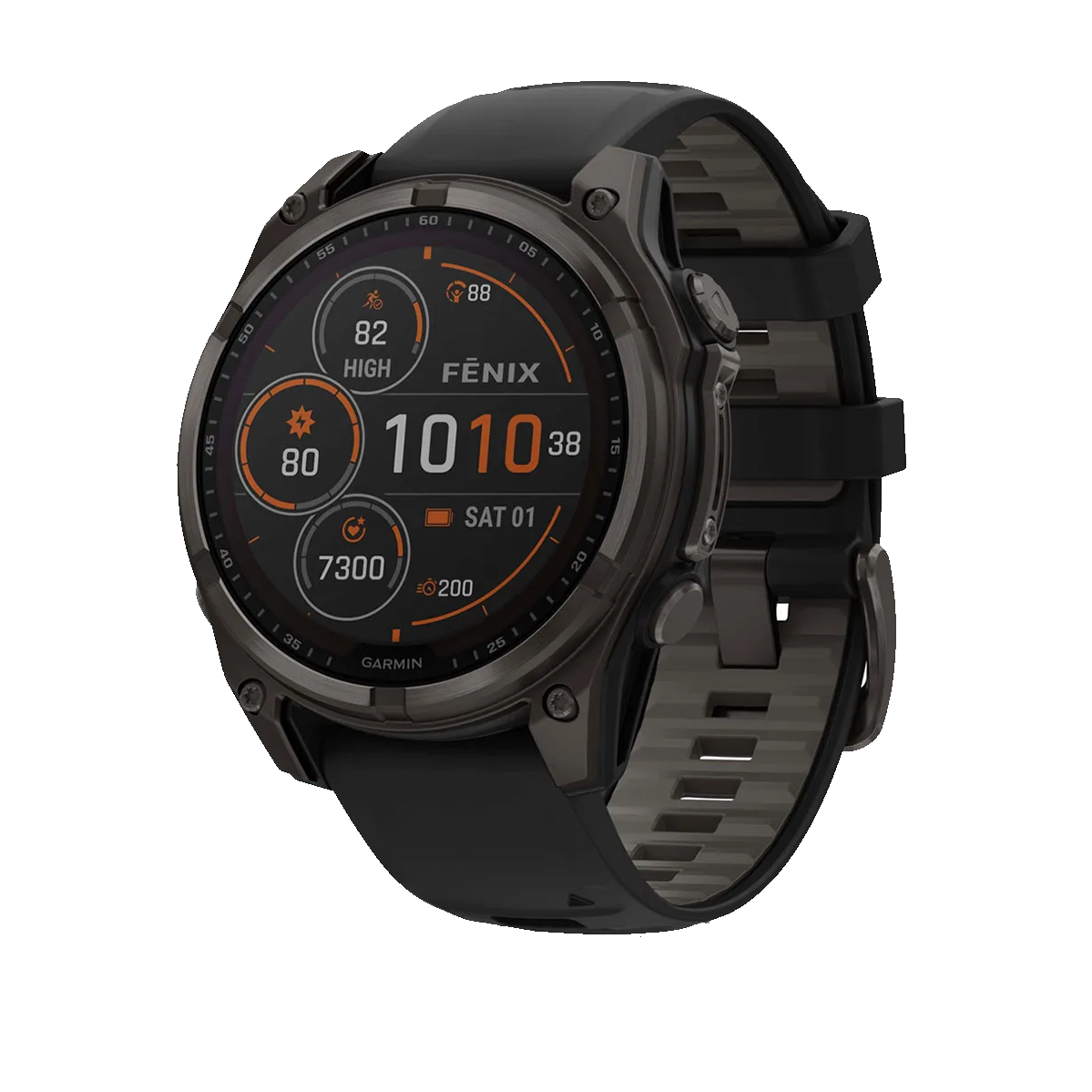 Смарт-часы Garmin fenix 8 SOLAR - 47 mm Sapphire, Carbon Gray DLC Titanium with Black/Pebble Gray Silicone Band (010-02906-10/11)