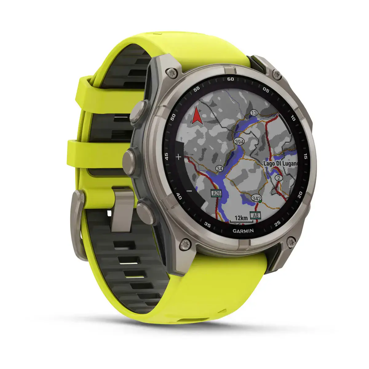 Смарт-годинник Garmin fenix 8 SOLAR 47 mm Sapphire, Titanium with Amp Yellow/Graphite Silicone Band (010-02906-20/21)