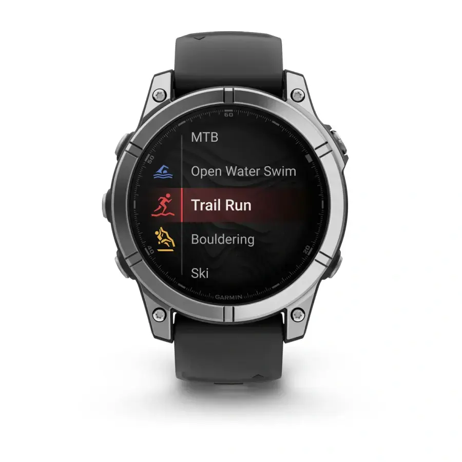 Смарт-годинник Garmin fenix E 47 mm Stainless Steel with Black Silicone Band (010-03025-00)