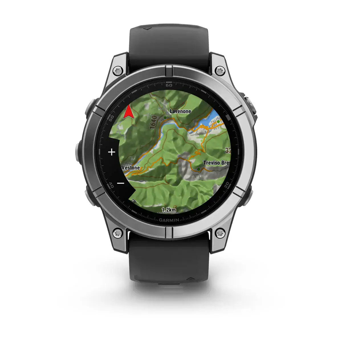 Смарт-годинник Garmin fenix E 47 mm Stainless Steel with Black Silicone Band (010-03025-00)