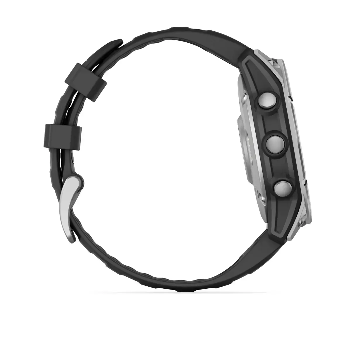 Смарт-годинник Garmin fenix E 47 mm Stainless Steel with Black Silicone Band (010-03025-00)