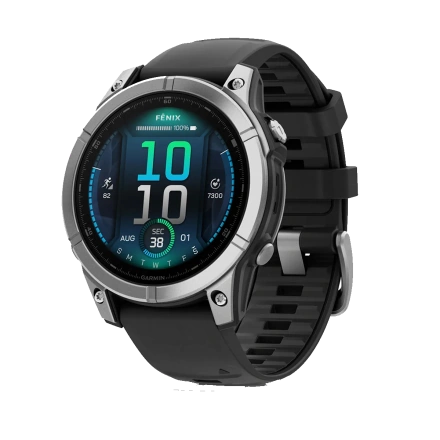 Смарт-часы Garmin fenix E 47 mm Stainless Steel with Black Silicone Band (010-03025-00)