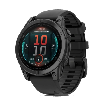 Смарт-годинник Garmin fenix E AMOLED 47 mm Slate Gray Steel with Black Silicone Band (010-03025-03/01)