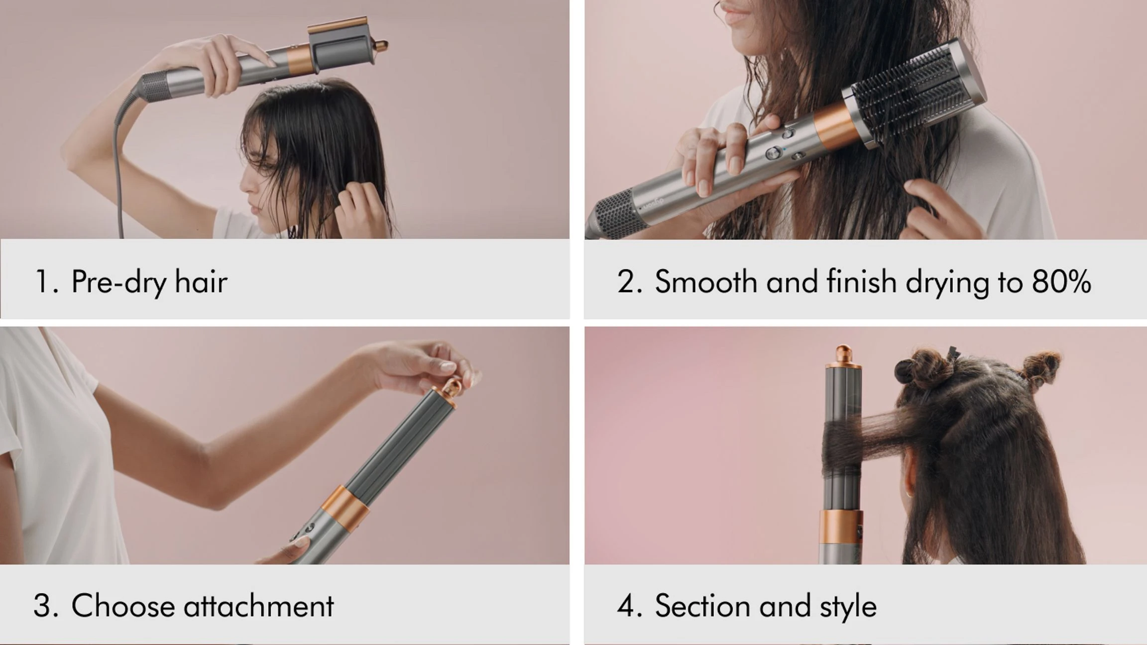 Стайлер для довгого волосся Dyson Airwrap Long Volumise - Strawberry Bronze/Blush Pink (581840-01) EU