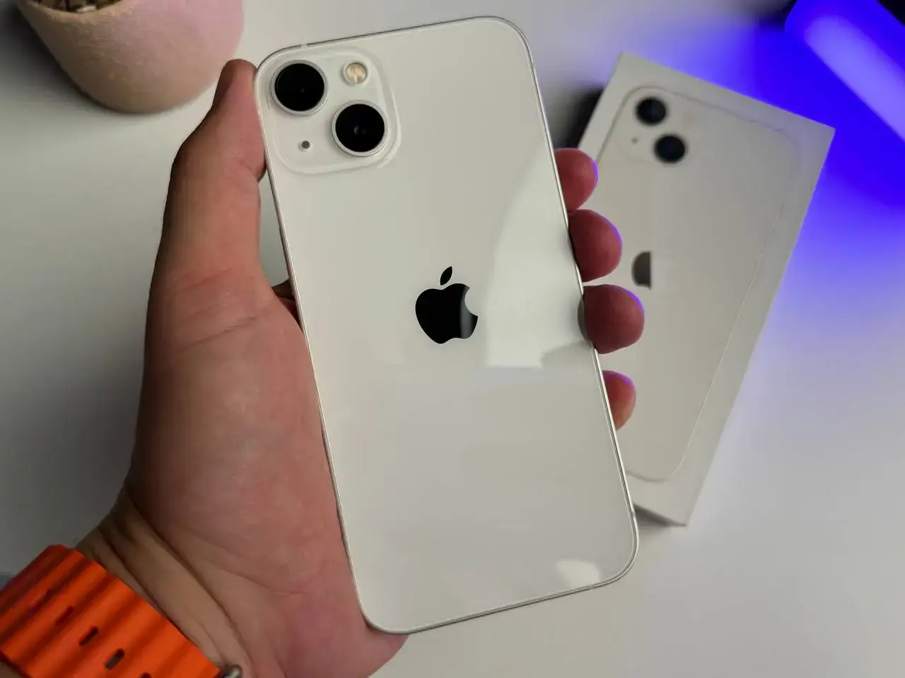 Б/У Apple iPhone 13 256GB Starlight (MLMX3, MLQ73) - Состояние: идеальный | Аккумулятор: 82% | Комплект: полный
