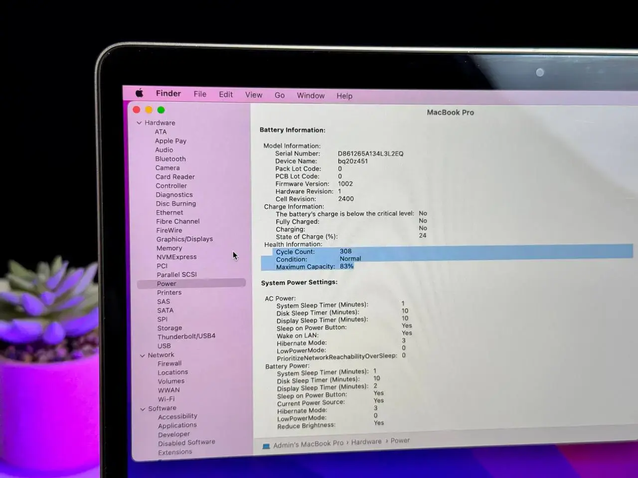ВЖИВАНИЙ MacBook Pro 13" Space Gray (Z11B000E3) 2020 - Стан: гарний | Акумулятор: 83% | Комплект: повний | Гарантія: 1 міс.