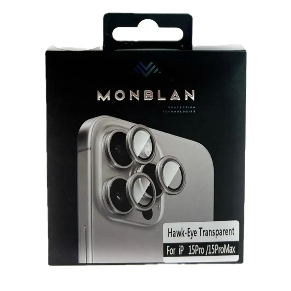 Захисне скло Monblan для камери iPhone 15 Pro/15 Pro Max Metal Ring Series (Transparent)