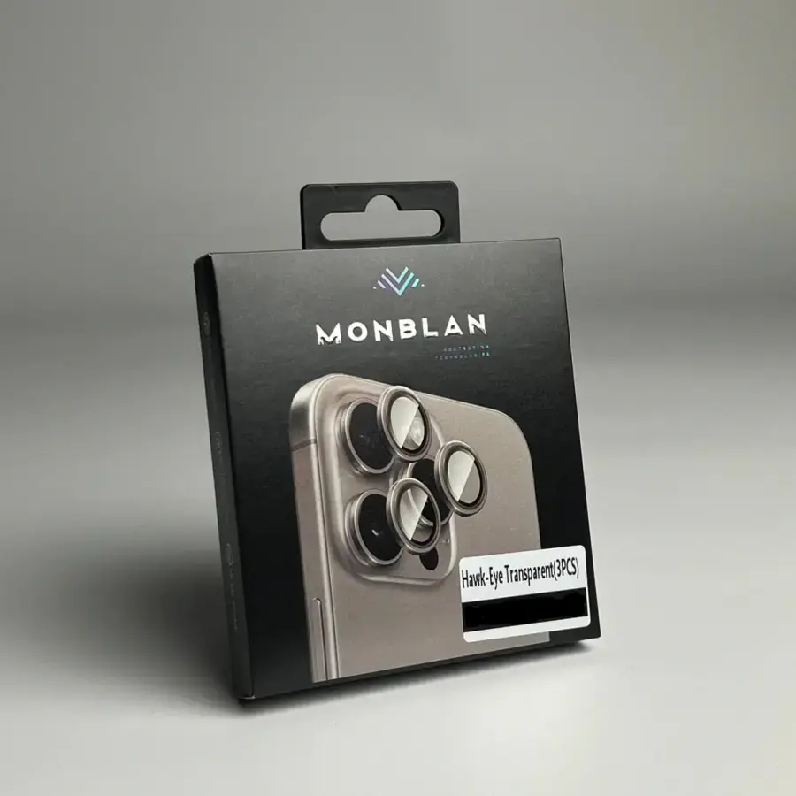 Защитное стекло Monblan для камеры iPhone 15 Pro/15 Pro Max Ring Series - White Titanium