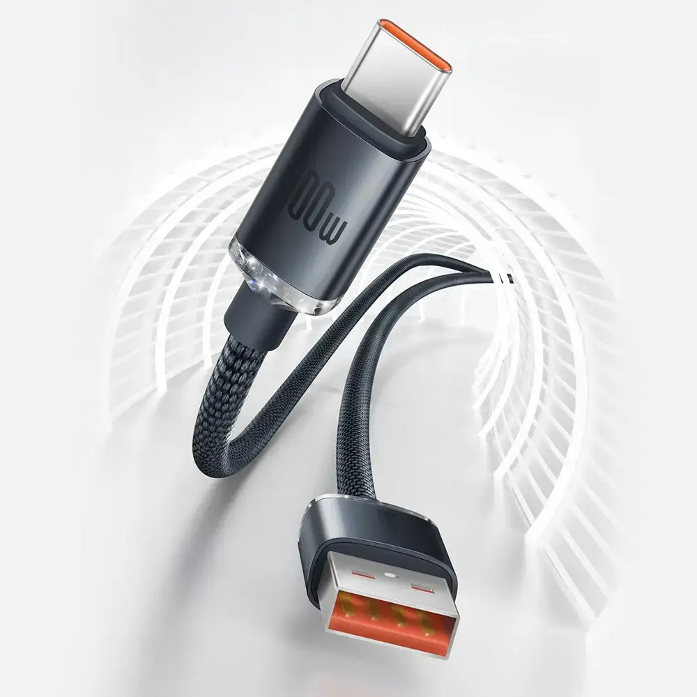 Зарядный кабель Baseus Crystal Shine Series Fast Charging Cable USB to Type-C 100W 1.2m - Black (CAJY000401)