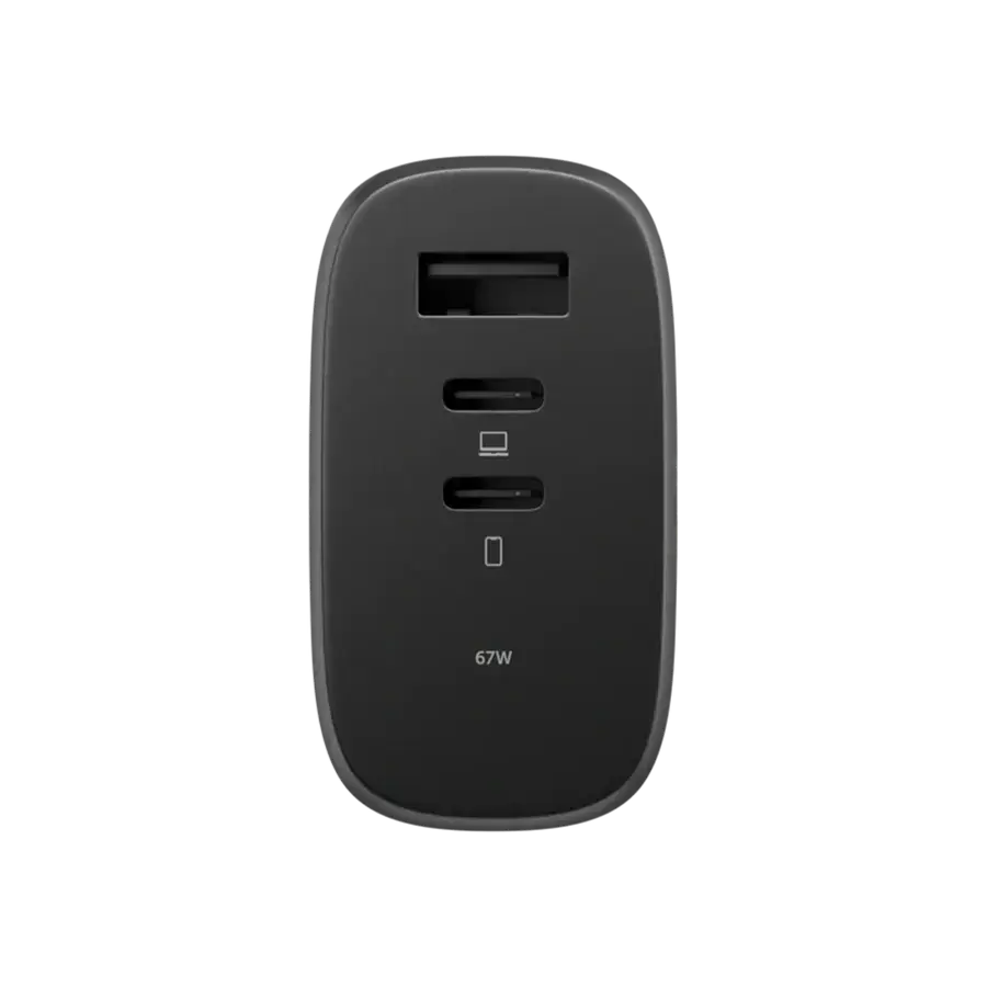 Зарядний пристрій Native Union Fast GaN Charger PD 67W 3 Ports - Black (FAST-PD67-BLK-2CA)