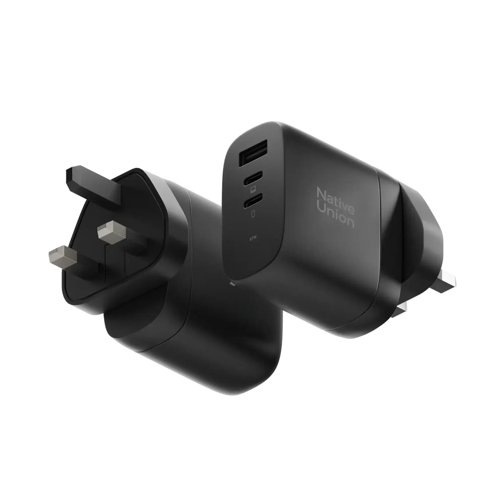 Зарядное устройство Native Union Fast GaN Charger PD 67W 3 Ports - Black (FAST-PD67-BLK-2CA)