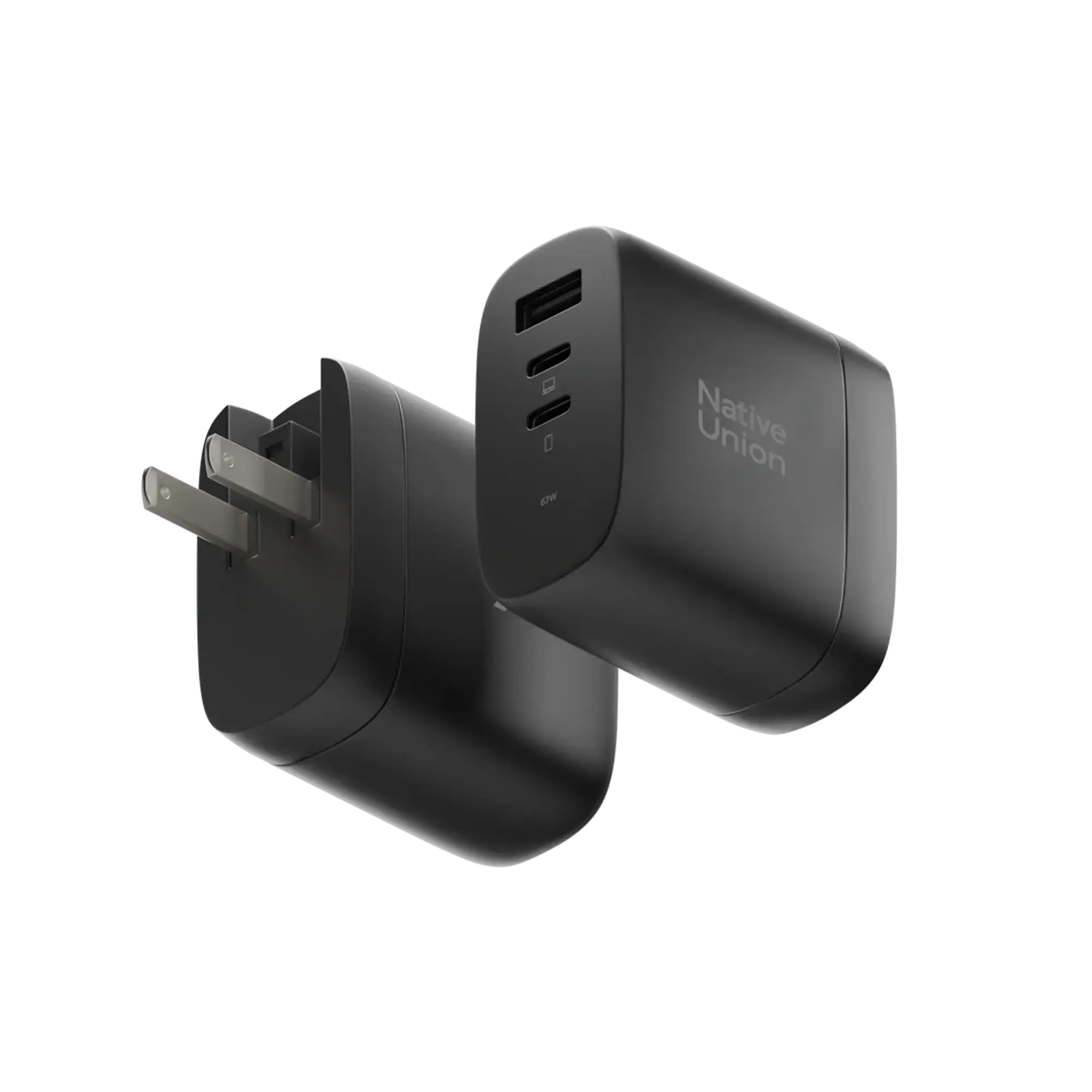 Зарядное устройство Native Union Fast GaN Charger PD 67W 3 Ports - Black (FAST-PD67-BLK-2CA)
