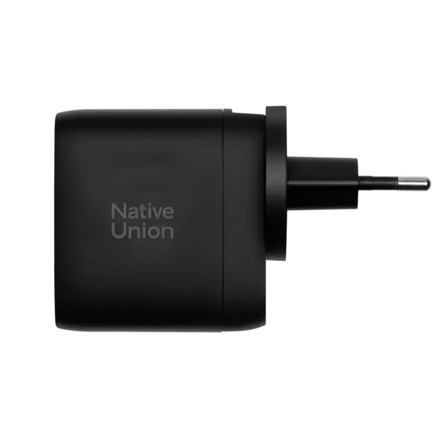 Зарядний пристрій Native Union Fast GaN Charger PD 67W 3 Ports - Black (FAST-PD67-BLK-2CA)