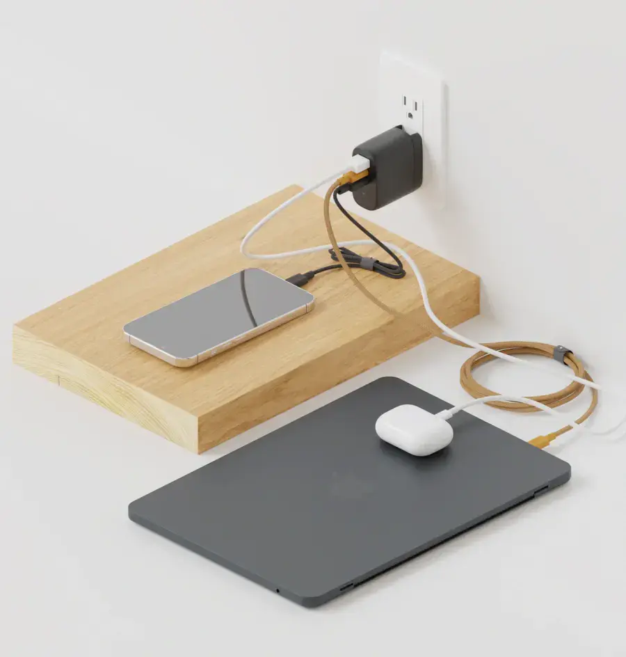 Зарядний пристрій Native Union Fast GaN Charger PD 67W 3 Ports - White (FAST-PD67-WHT-2CA)