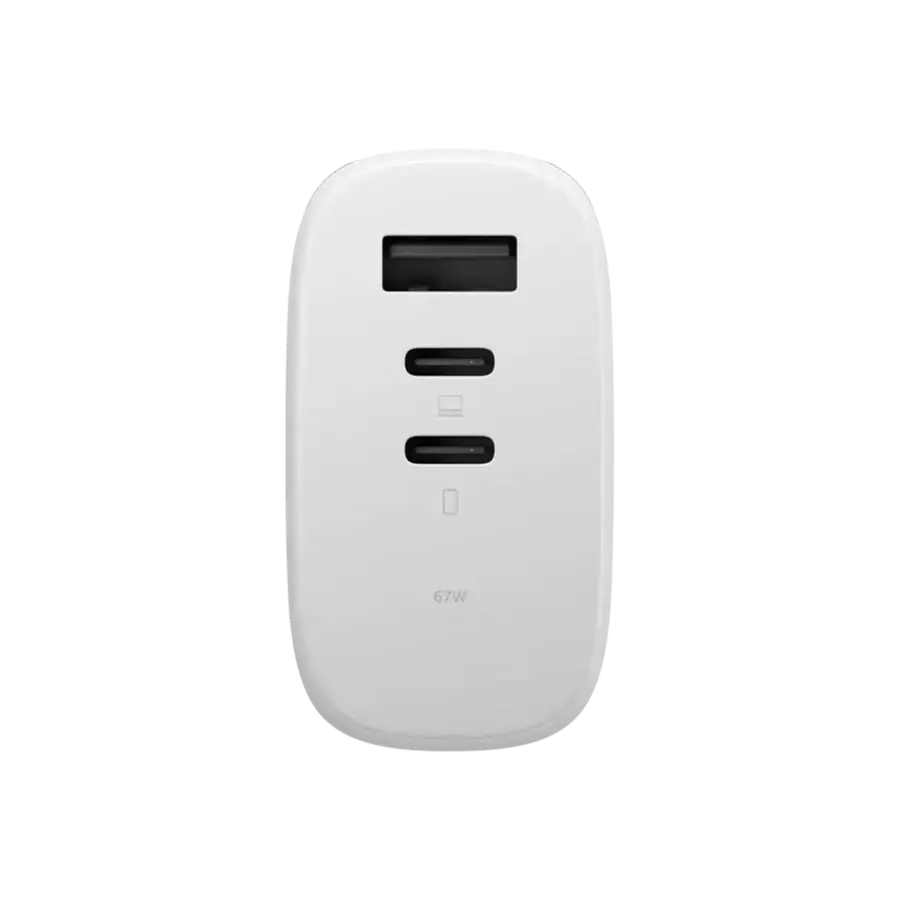 Зарядний пристрій Native Union Fast GaN Charger PD 67W 3 Ports - White (FAST-PD67-WHT-2CA)
