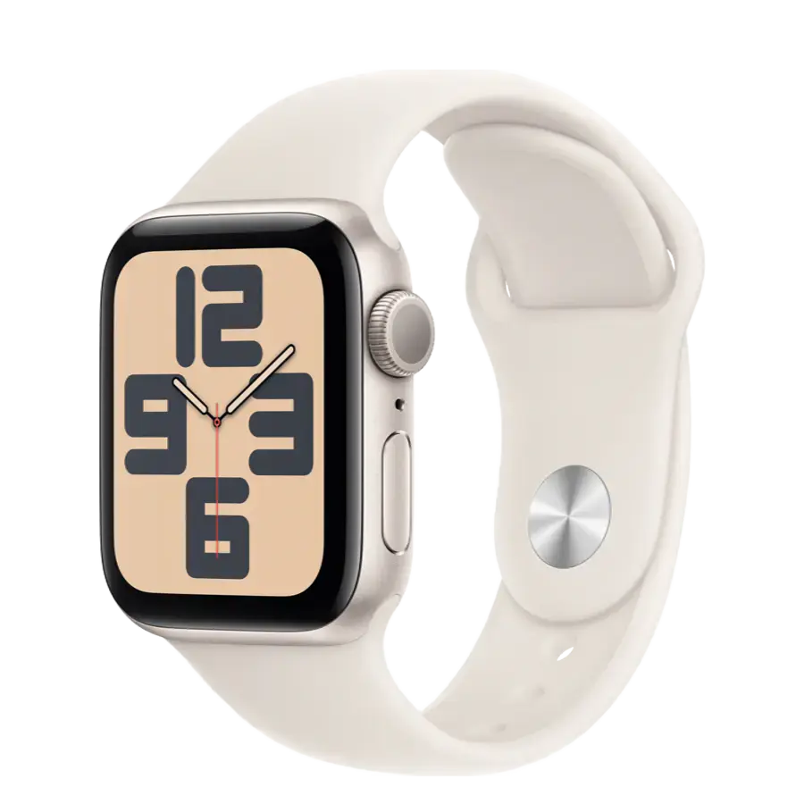 Apple Watch SE 2 2024 GPS 40mm Starlight Aluminum Case with Starlight Sport Band - S/M (MXEF3)