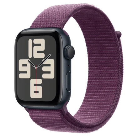 Apple Watch SE 2 2024 GPS 44mm Midnight Aluminum Case with Ink Sport Loop One Size (MXEP3)