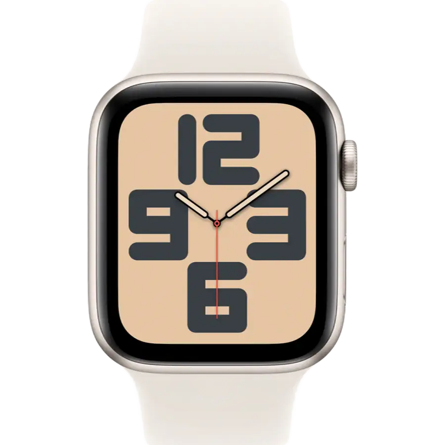 Apple Watch SE 2 2024 GPS 44mm Starlight Aluminum Case with Starlight Sport Band - S/M (MXEU3)