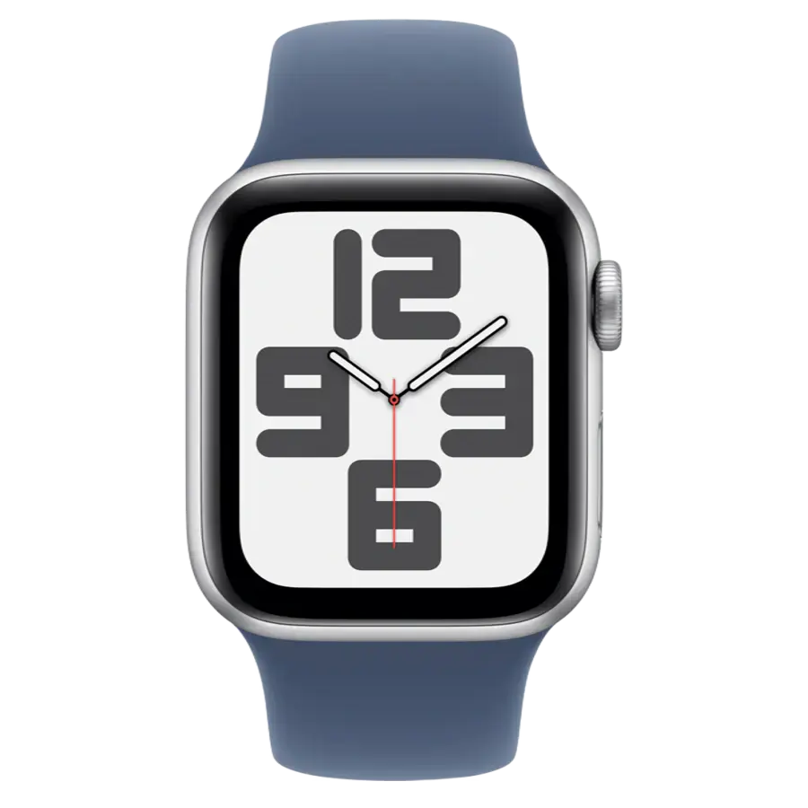 Apple Watch SE 2 2024 GPS + Cellular 40mm Silver Aluminum Case with Denim Sport Band - S/M (MXFV3, MXGF3)