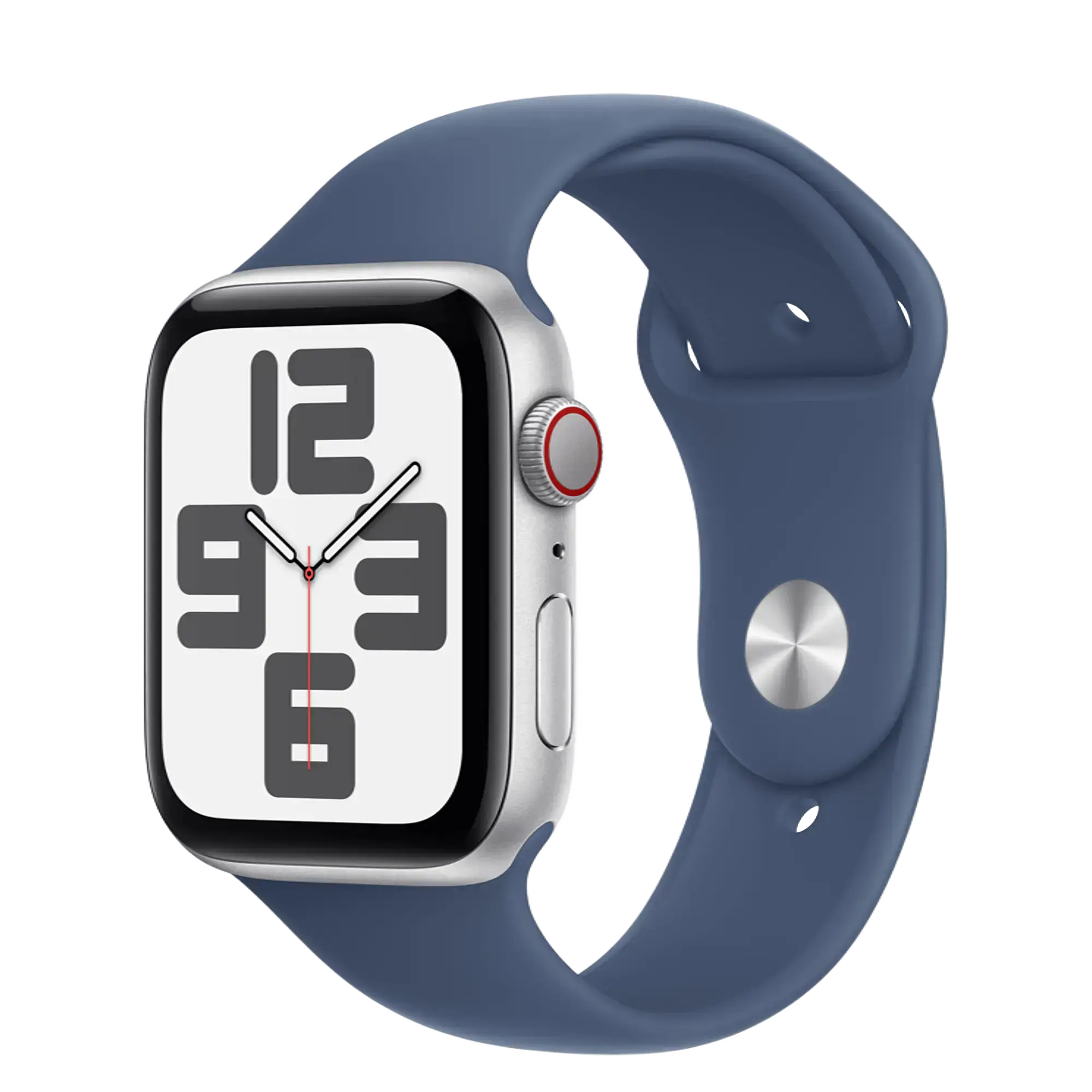 Apple Watch SE 2 2024 GPS + Cellular 40mm Silver Aluminum Case with Denim Sport Band - M/L (MXFW3, MXGG3)