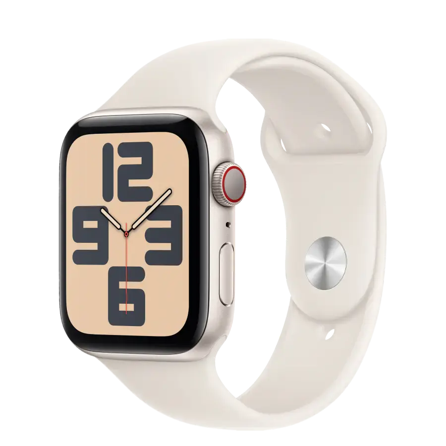 Apple Watch SE 2 2024 GPS + Cellular 40mm Starlight Aluminum Case with Starlight Sport Band - M/L (MXG03, MXGK3)