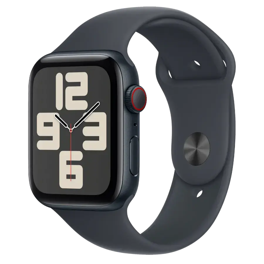 Apple Watch SE 2 2024 GPS + Cellular 44mm Midnight Aluminum Case with Midnight Sport Band - M/L (MXG23, MXGM3)