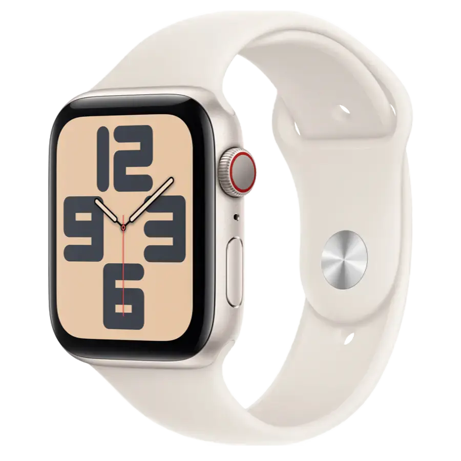 Apple Watch SE 2 2024 GPS + Cellular 44mm Starlight Aluminum Case with Starlight Sport Band - M/L (MXG83, MXGU3)
