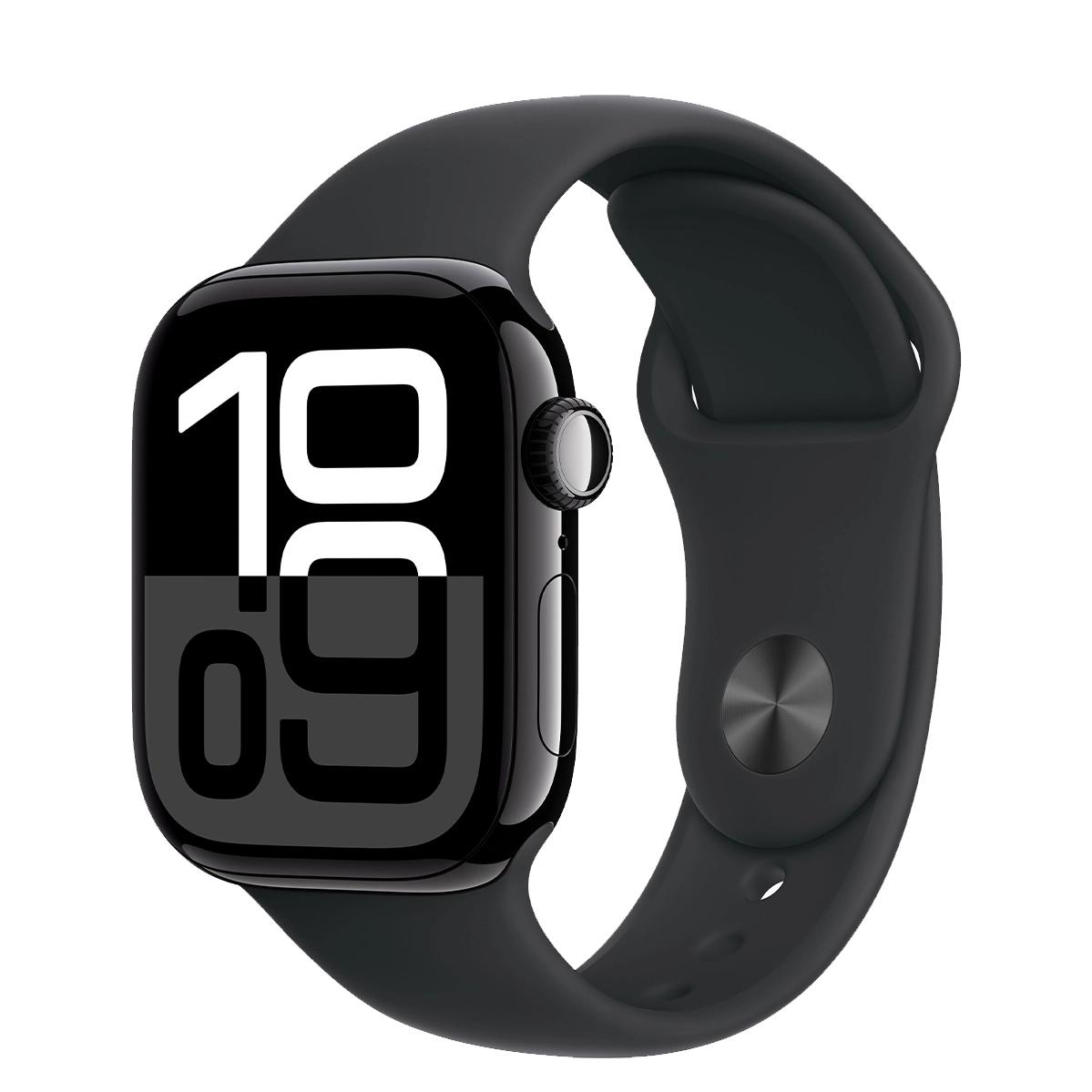 Apple Watch Series 10 GPS 42mm Jet Black Aluminum Case with Black Sport Band - S/M (MWWE3)