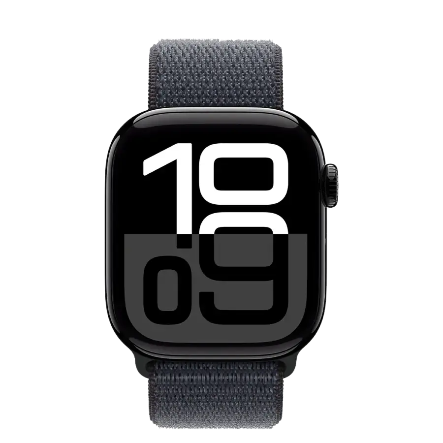 Apple Watch Series 10 GPS 42mm Jet Black Aluminum Case with Ink Sport Loop (MWWG3)
