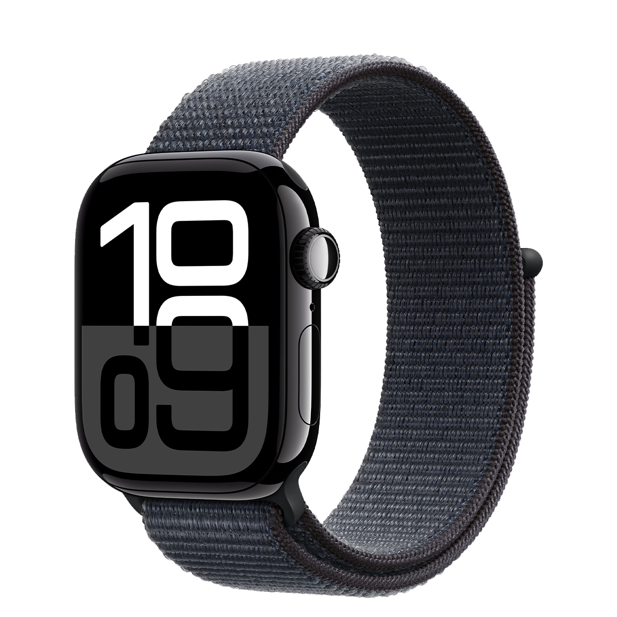 Apple Watch Series 10 GPS 42mm Jet Black Aluminum Case with Ink Sport Loop (MWWG3)